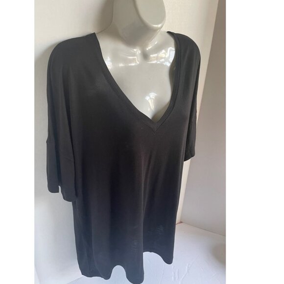 Vince Black V-Neck Short Sleeve Lightweight Jersey T-Shirt Womens Medium - Picture 3 of 7